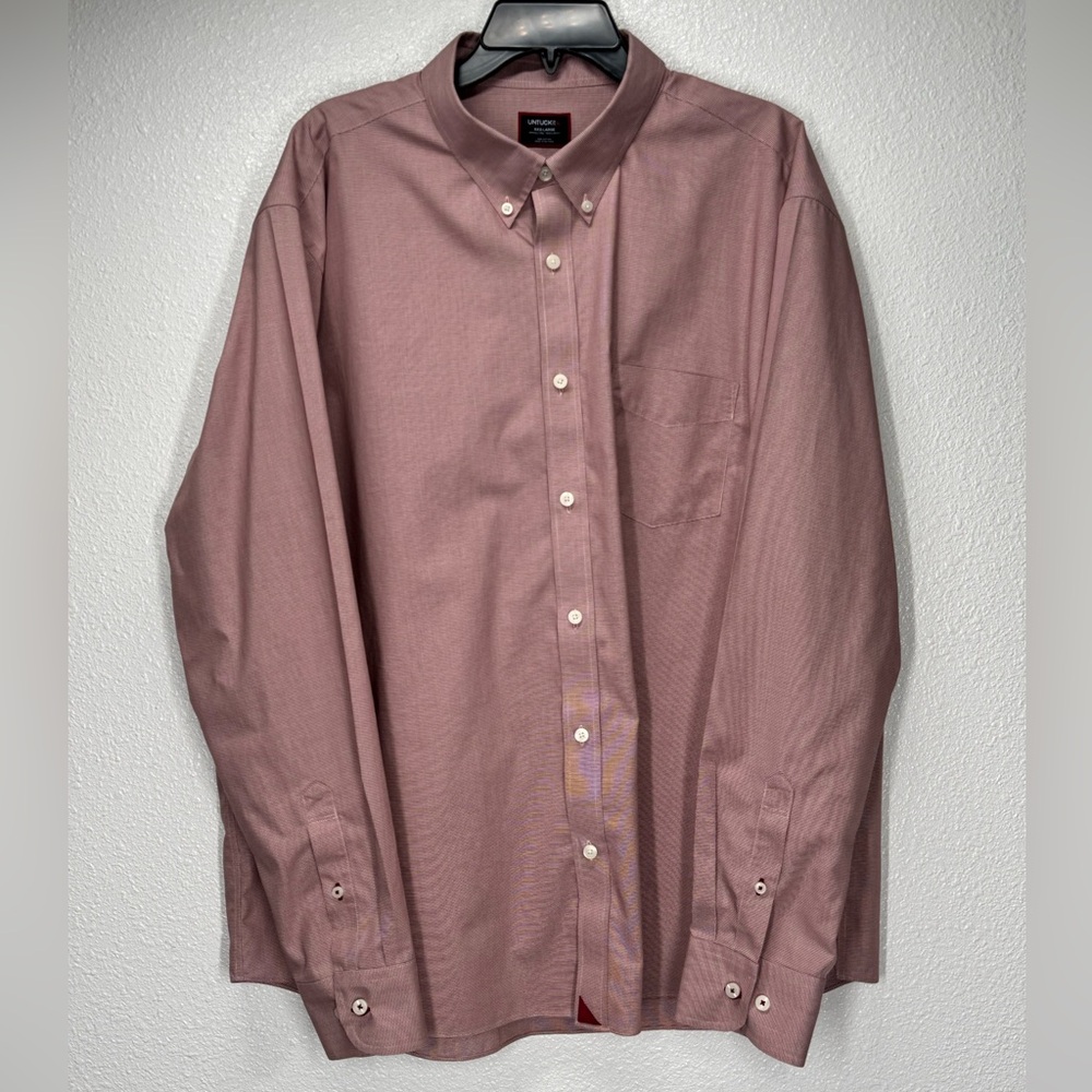 UNTUCKit Dress Shirt Long Sleeve Button Up XXXL Wrinkle Free Regular Fit Maroon